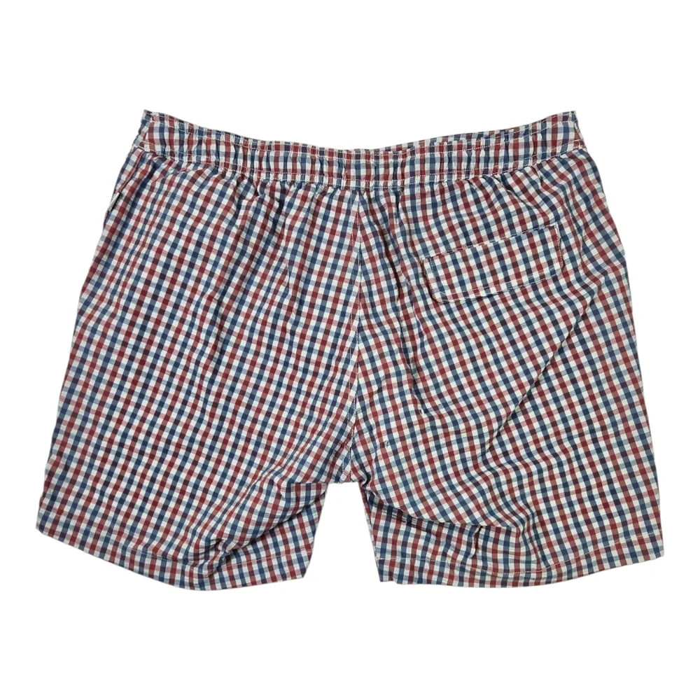 Men's Onia Checkered Swim Shorts - Red, Blue, White Sz XL